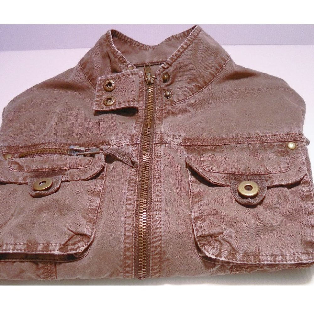 Unknown Maker: Distressed/Cropped Brown Denim Fas… - image 3